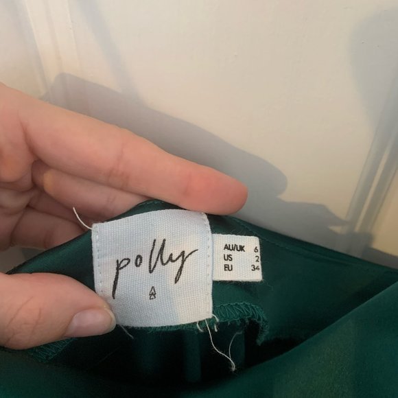 Dark Green Cowl Neck Slip Dress - Picture 3 of 5